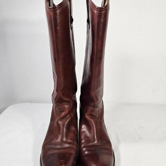 FRYE Melissa Cognac Leather Riding Boot Size 8.5B Trendy Boho - Picture 5 of 12